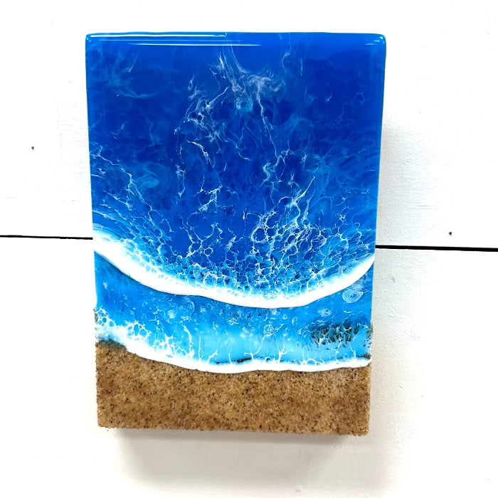 Beach Inspired Resin Art Sunshine & Sweet Peas Coastal Decor