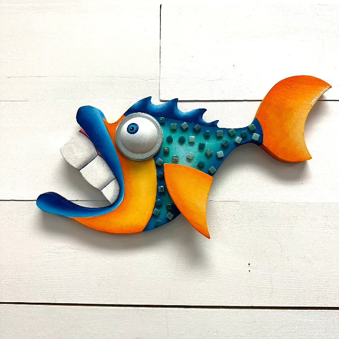 "Weekend Champ II" Wooden Funky Fish Sunshine & Sweet Peas Coastal Decor