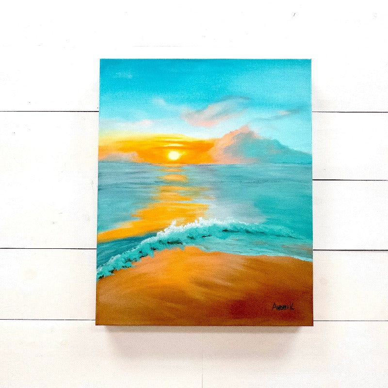 Sunset On The Beach Painting - Sunshine & Sweet Pea's Coastal Decor
