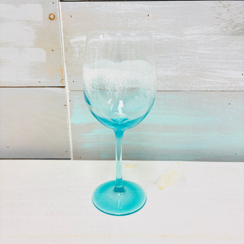 Beach Inspired Resin Stemmed Wine Glass- Wide Cup