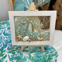 Assorted Mini Framed Resin Art w/ Wooden Easel