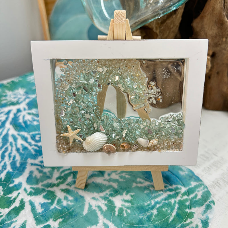 Assorted Mini Framed Resin Art w/ Wooden Easel