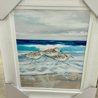 Sandpipers on Shore w/Starfish  Framed Print