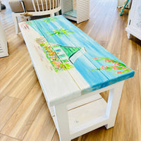 Hand Painted  Sturdy Wood Coffe Table/Bench