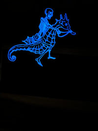 Glow In The Dark Skeleton & Seahorse Acacia Charcuterie Board Sunshine & Sweet Peas Coastal Decor