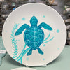 Sea Life Hand Painted Ceramic 10.5" Plates Sunshine & Sweet Peas Coastal Decor