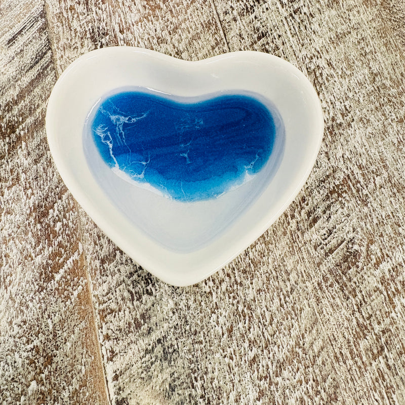 Assorted Resin Poured Heart Ring Dishes