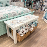 Bench w/ 2 Removable Baskets w/ Anastasia Musick Artwork