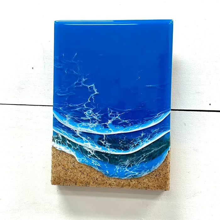 Beach Inspired Resin Art Sunshine & Sweet Peas Coastal Decor