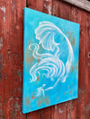 30"x40" Original Mermaid w/ Sea Turtle Painting