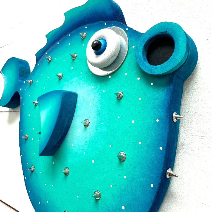 "Murph" Wooden Funky Fish Sunshine & Sweet Peas Coastal Decor