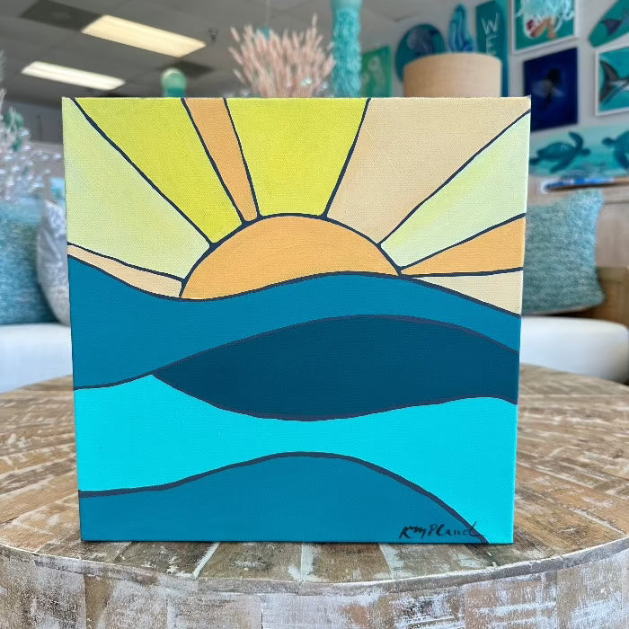 12 X 12 Sun & Wave Series Sunshine & Sweet Peas Coastal Decor