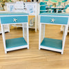 Hand Painted Pair of Nightstands/Side Tables w/ 1 Drawer and Shelf