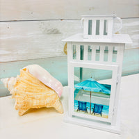 Indoor/Outdoor Hand Painted Metal & Glass Panel Lantern