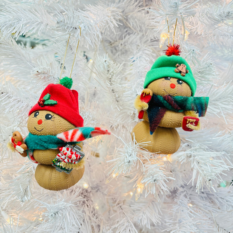Assorted Sea Urchin Gingerbread Man Christmas Ornament
