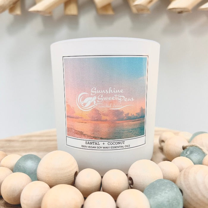 Exclusive Sunshine & Sweet Peas Hand Poured Soy Candles Sunshine & Sweet Peas Coastal Decor