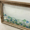 Coastal Glass Wave Transom Window w/ Starfish, Glass, Resin, 39"x 15"