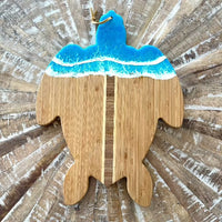 Assorted Sea Turtle Bamboo Charcuterie Boards w/Resin Sunshine & Sweet Peas Coastal Decor