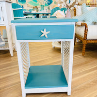 Hand Painted Pair of Nightstands/Side Tables w/ 1 Drawer and Shelf