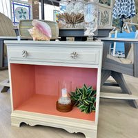 Repurposed/Refinished Cabinet in Fusion Milk Paint w/ Coral Drawer Pulls