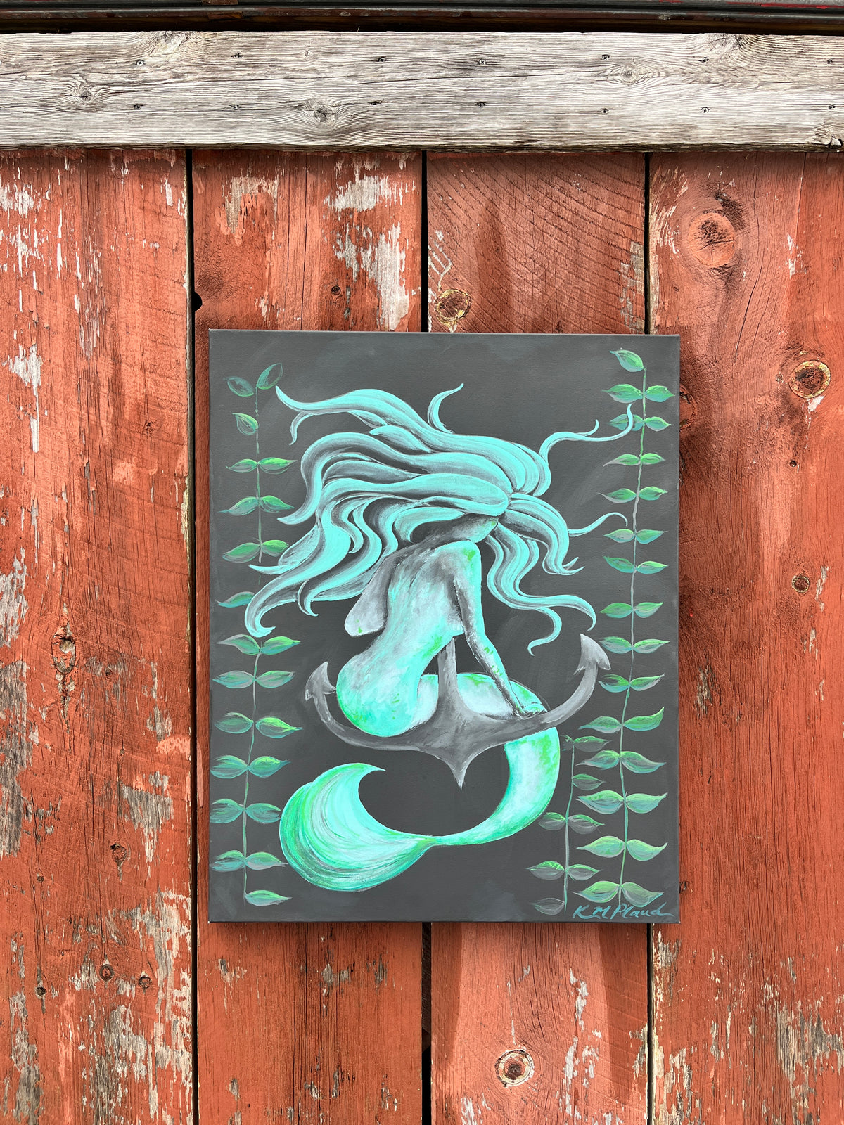 24"x30" Original Mermaid w/ Anchor