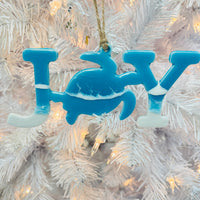 Assorted Sea Turtle "JOY" Resin Christmas Ornaments
