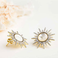 Mother of Pearl Sun Earrings