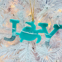 Assorted Sea Turtle "JOY" Resin Christmas Ornaments