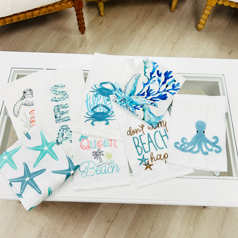 Flour Sack Embroidered Kitchen Towels