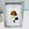Assorted Christmas Trees Framed Seashell & Driftwood Art