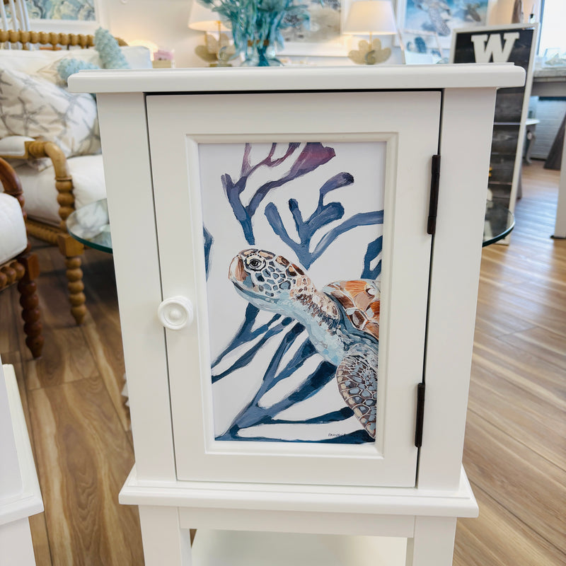 Coastal Accent Table/Cabinet w/ Anastasia Musick Art