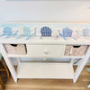 Coastal Entry Table with Drawer and Baskets w/Anastasia Musick Art