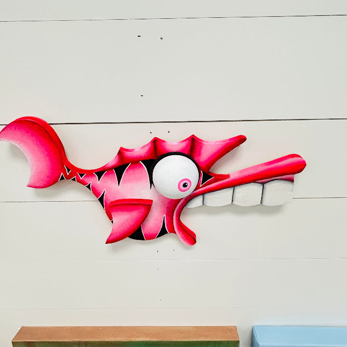 "ChonkyPinky" Wooden Funky Fish