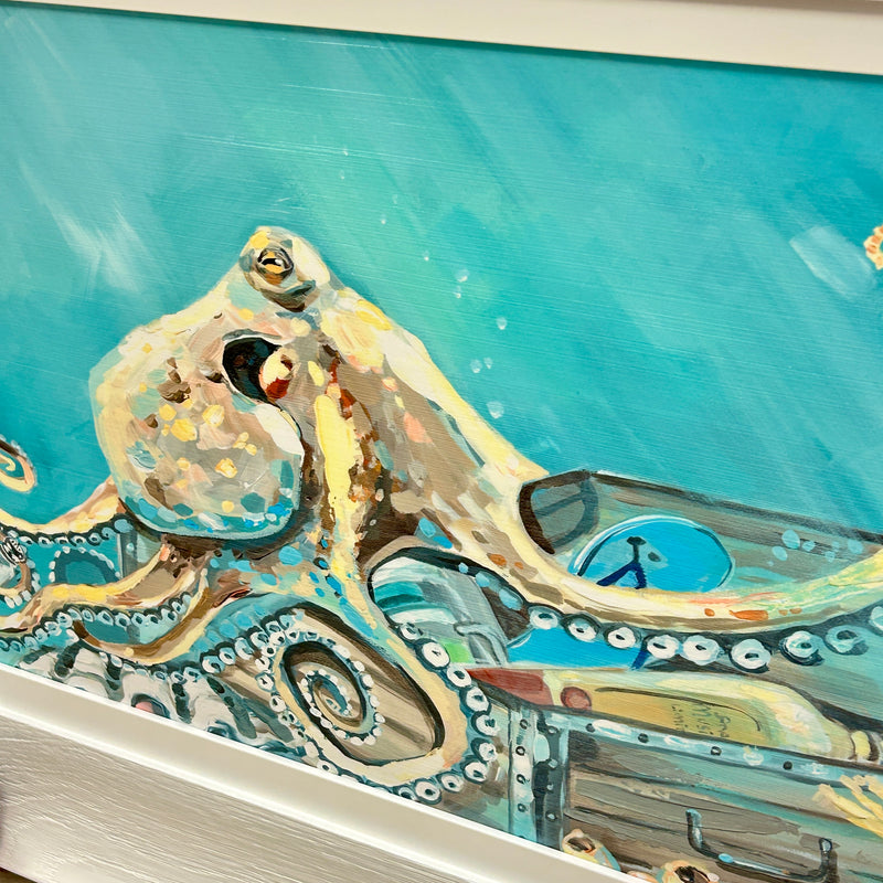 Octopus w/Margarita Framed Print