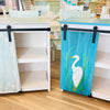Hand Painted Sliding Barn Door Cabinet/Coffee Bar