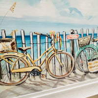 Bicycles at the Beach Framed Print