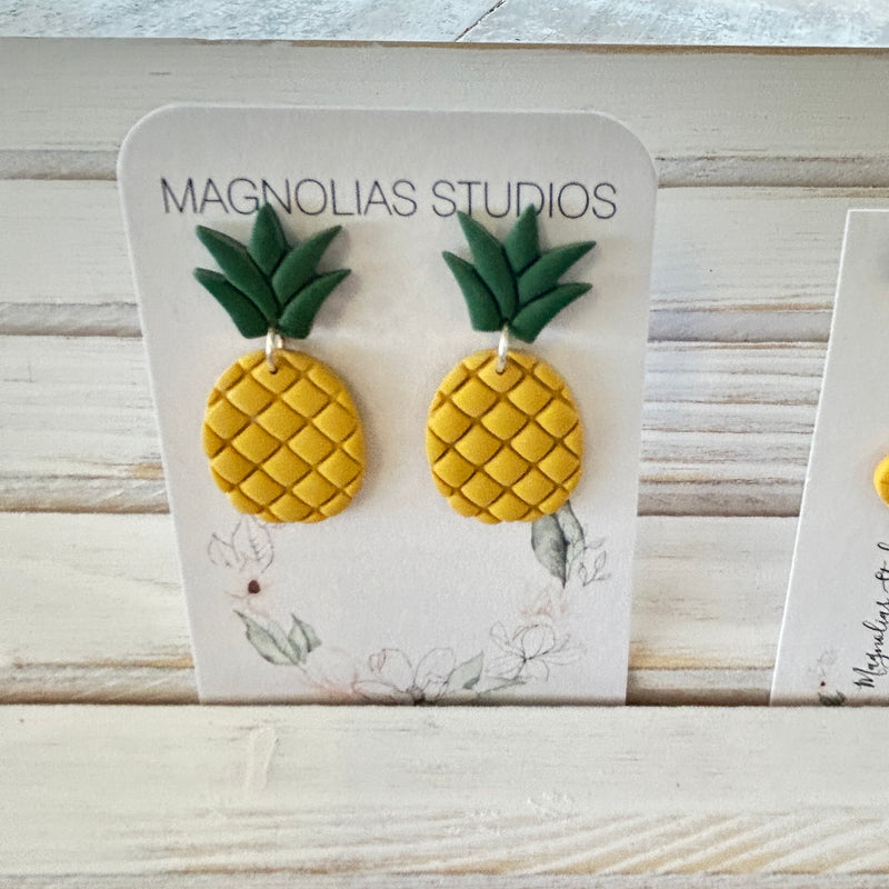 Assorted Pineapple Polymer Clay Earrings