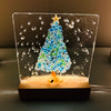 Acrylic LED Lights w/ Coastal Christmas Tree Designs in Glass, Sand, Shells Resin