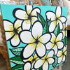 24"x 24" Original Plumeria Painting Sunshine & Sweet Peas Coastal Decor