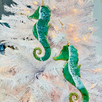 Assorted Seahorse Resin Christmas Ornaments