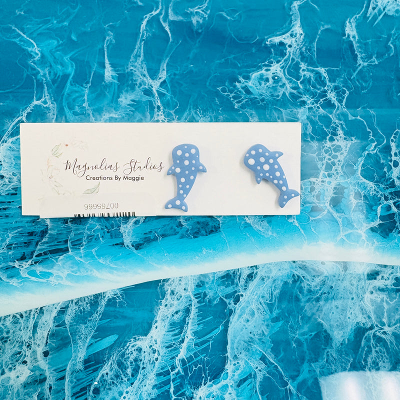 Assorted Polymer Clay Whale Shark & Humpback Earrings