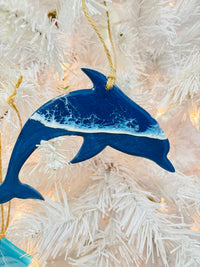Assorted Dolphin Resin Christmas Ornaments