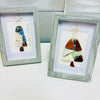 Assorted Christmas Trees Framed Seashell & Driftwood Art