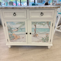 Coastal Cabinet 2 Doors and Drawers w/ Anastasia Musick Artwork