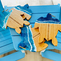 Assorted Sea Turtle Bamboo Charcuterie Boards w/Resin