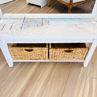 Bench w/ 2 Removable Baskets w/ Anastasia Musick Artwork