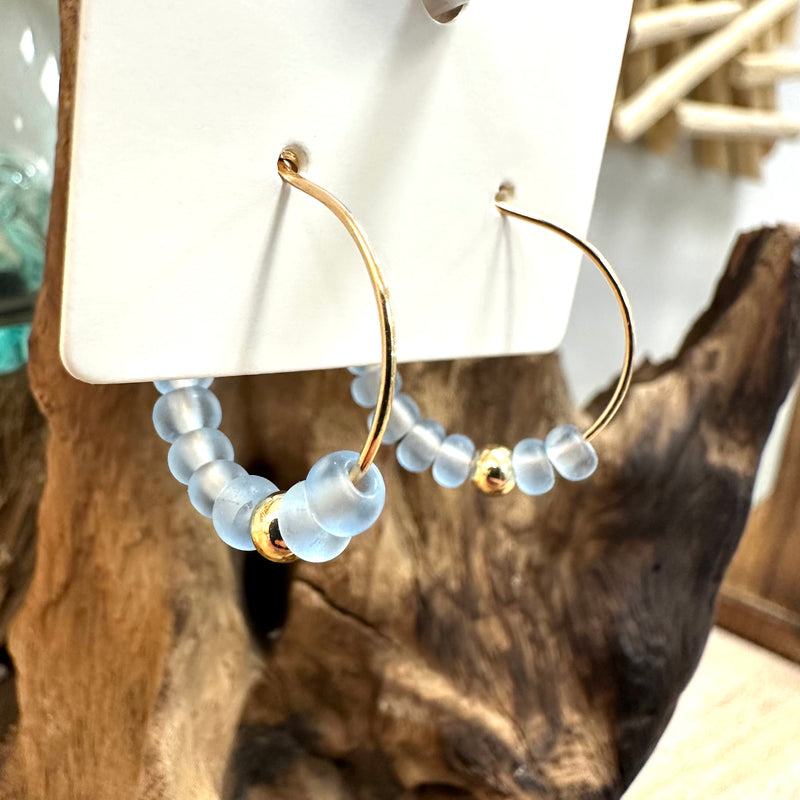 Sea Glass Dangle/ Hoop Earrings