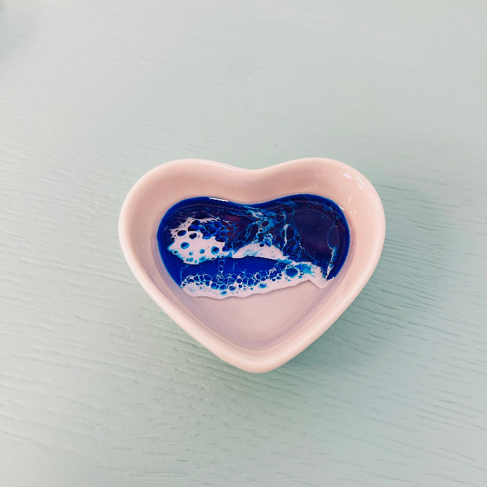 Assorted Resin Poured Heart Ring Dishes