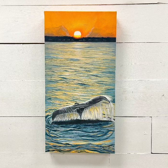 Whale Tail at sunset Painting Sunshine & Sweet peas coasal decor