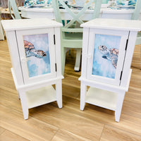 Coastal Accent Table/Cabinet w/ Anastasia Musick Art